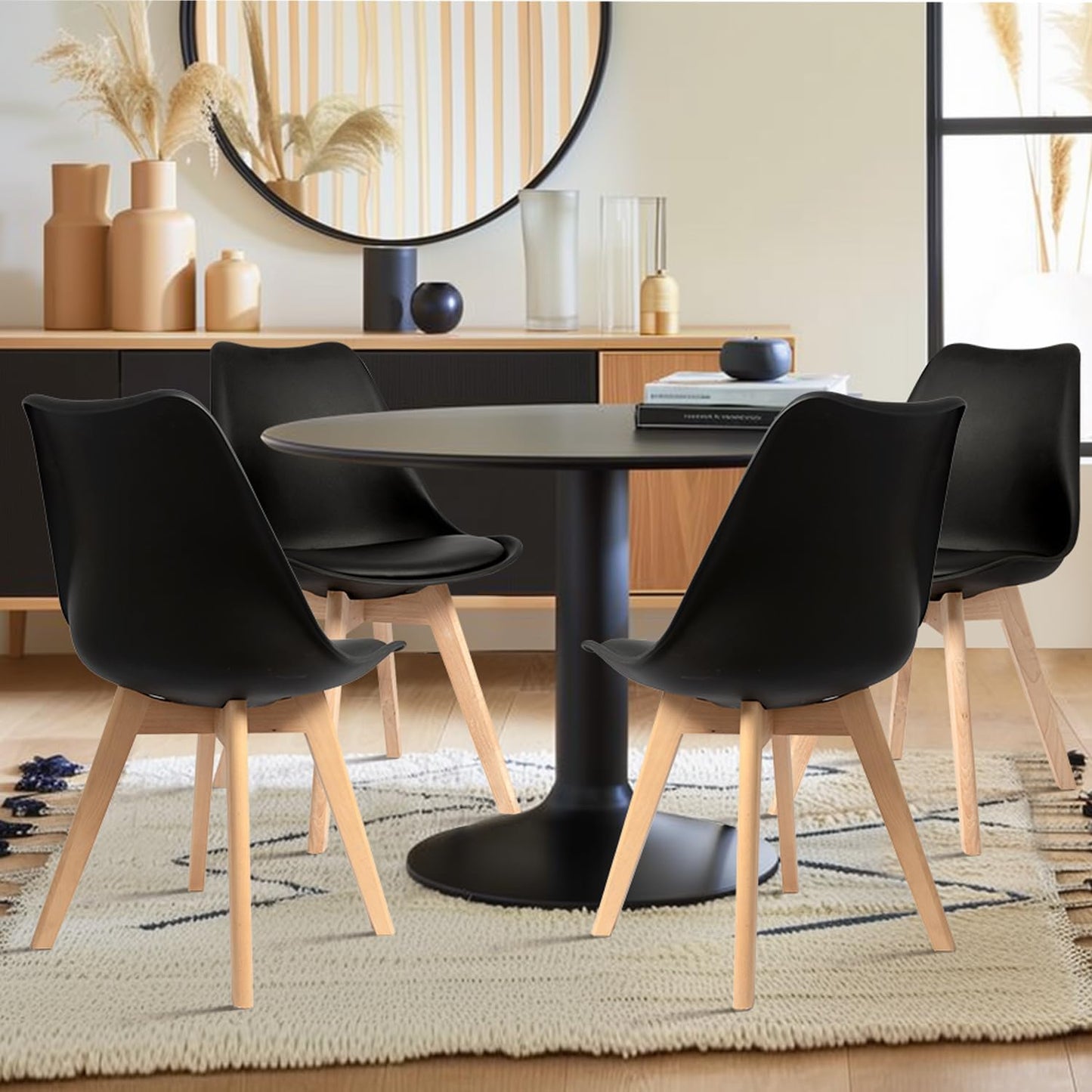 Lot de 4 Chaises - Noir