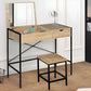 Coiffeuse Miroir Rabattable avec Tabouret Design Industriel
