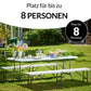 Table pliante et bancs blancs en plastique durable - 183 cm