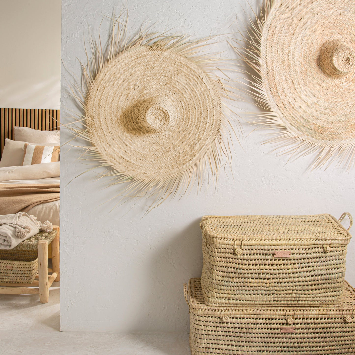 Malle de Rangement en Feuilles de Palmier 60cm