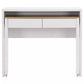 Bureau Console Extensible avec 2 Tiroirs - Blanc et Naturel