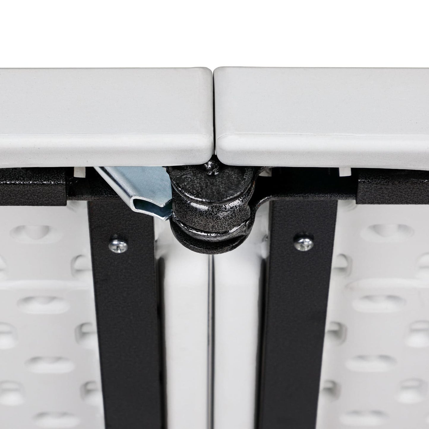 Table pliante et bancs blancs en plastique durable - 183 cm