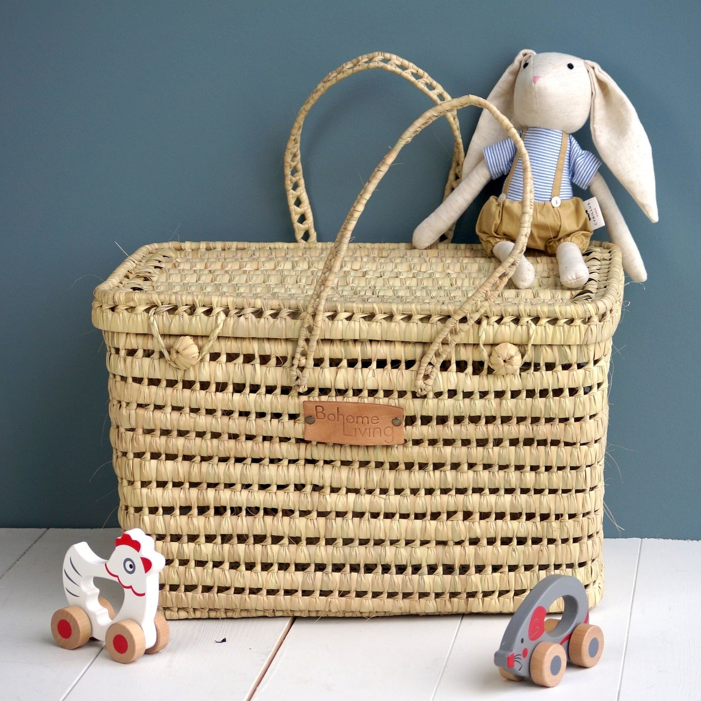 Malle de Rangement en Feuilles de Palmier 45cm