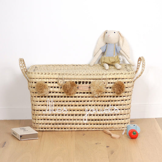 Malle de Rangement en Feuilles de Palmier 60cm - Mes Jouets