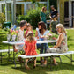 Table pliante et bancs blancs en plastique durable - 183 cm