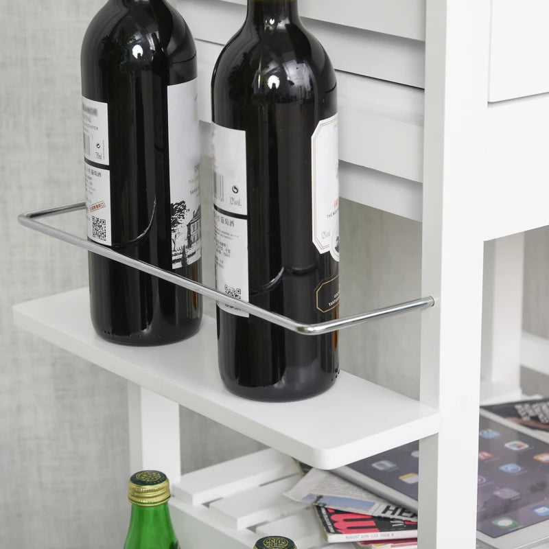 Desserte Chariot Cuisine Multi-Rangements - Chêne Clair & Pin Blanc